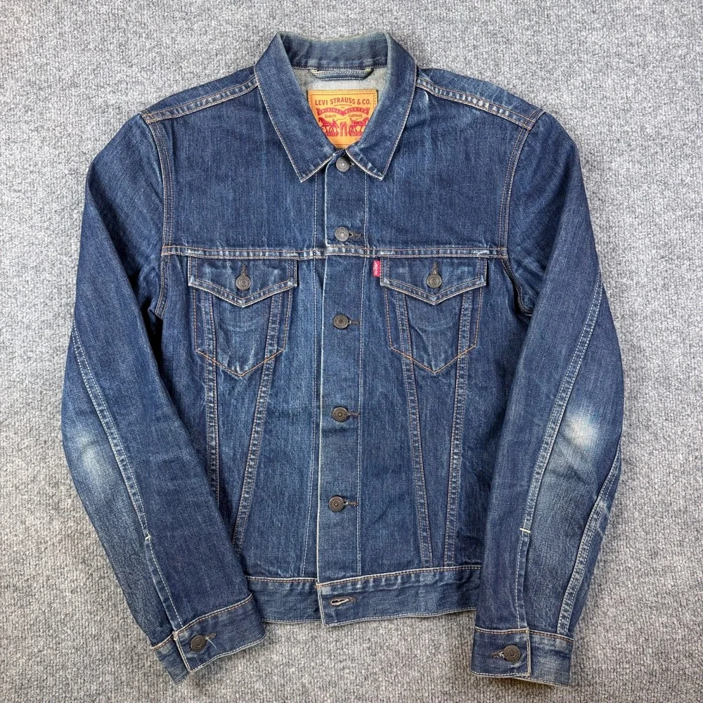Levis LVC Selvedge Denim Trucker Jacket Mens M Dark Blue Type 3 III Made in USA